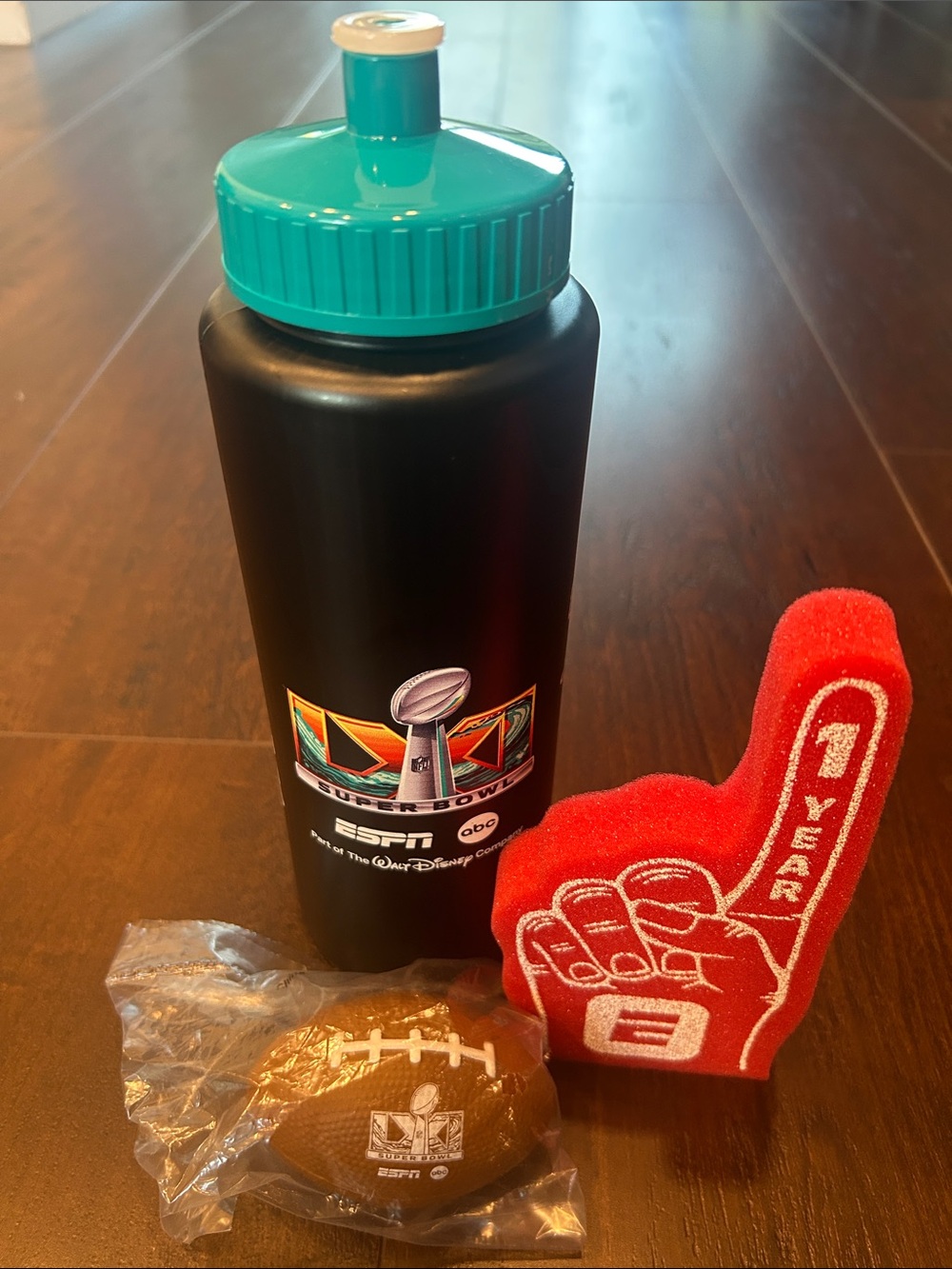 ESPN Super Bowl LX Promo Bundle Bottle Foam Finger Mini Football